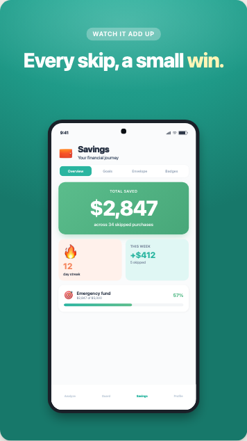 Build streaks. Earn badges. Save real money.